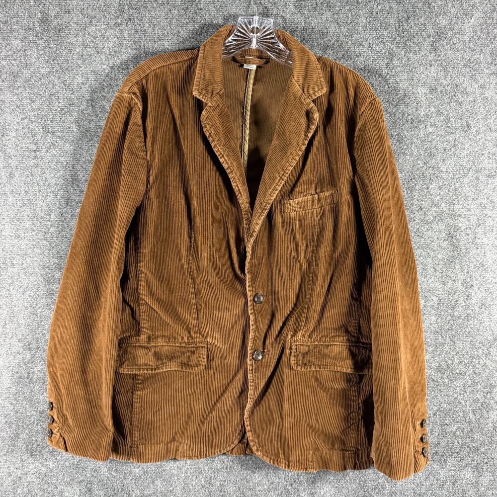 Vintage 2005 Old Navy Corduroy Blazer Mens M Brown Y2K Sport Coat Jacket *Flaw